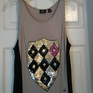 Authentic Icon grey geo maxi dress Size M